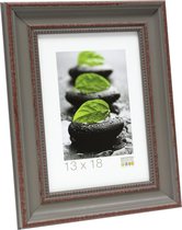 Deknudt Frames fotolijst S45HF7 - grijs - parelbiesje - foto 13x13 cm