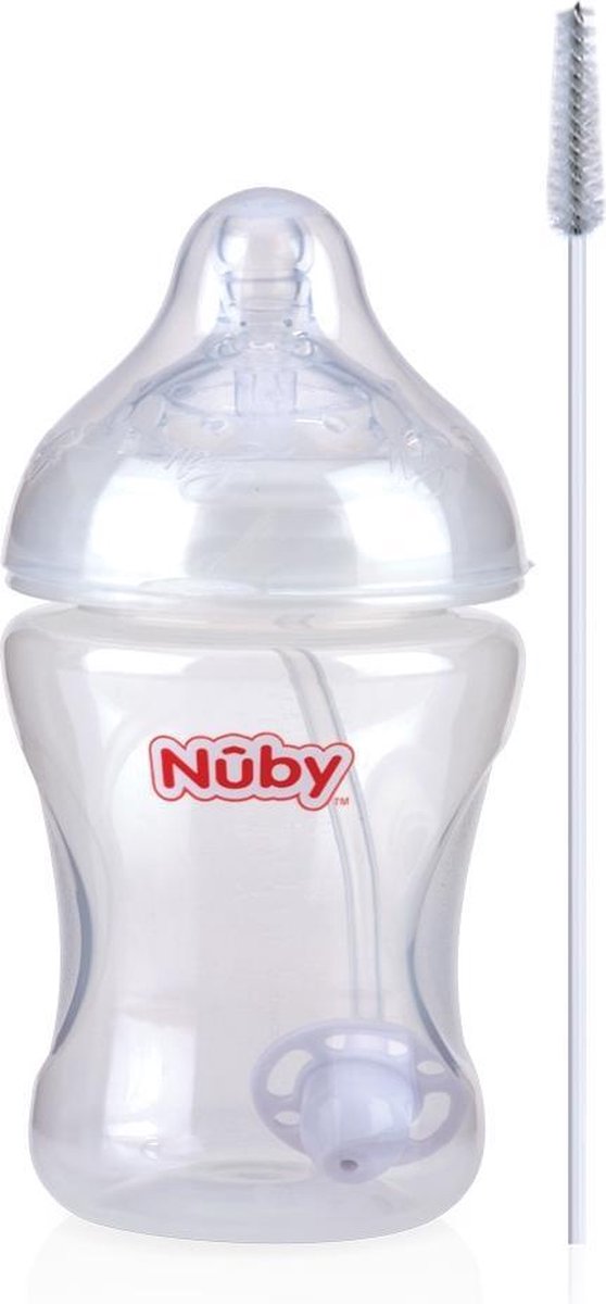Goedkoopste Nûby Babyfles met 360° Rietje en SoftFlex™ Speen - 0m
