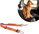 SVH Company Luxe Autoriem Hond Hondengordel - Elastische en Verstelbare Auto Gordel - Riem voor Huisdieren - Veiligheidsgordel - One Size - Oranje
