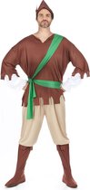 LUCIDA - Bruine en groene Robin Hood outfit voor mannen - M/L