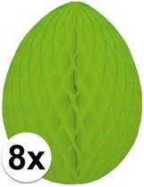 8x Decoratie paasei groen 10 cm - Paasversiering / Paasdecoratie