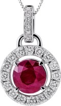 Orphelia  HD-4213/RU - Hanger - Goud 18 kt - Diamant 0.31 ct / Robijn 1.36 ct - 1.8 cm