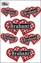 10x Applicatie Brabant dubbel hart bont met zwarte banner