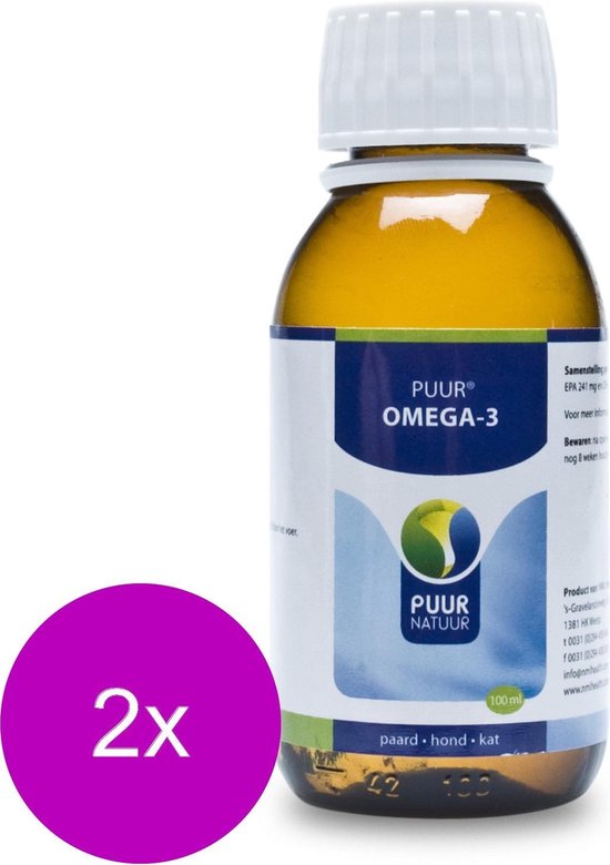 Puur Natuur Omega-3 - Voedingssupplement - Huid - Vacht - 2 x 100 ml |  bol.com