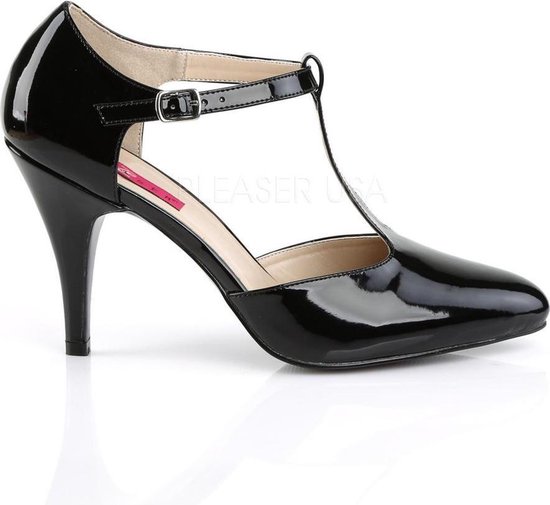 Dream-425 lak flapper pump met T-bandje en puntige neus zwart - Vintage  20's - (EU | bol.com