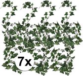 7x Groene klimop slinger plant Hedera Helix 180 cm - Kunstplanten/nepplanten - Woondecoraties