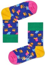 Happy Socks Kids Hamburger sokken Blauw, 0-12 mnd, Maat 15/18