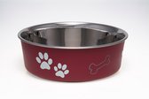 Honden Voerbak & Drinkbak - Vaatwasmachinebestendig, met Antislip en Antibacteriële RVS binnenzijde - Loving Pets Bella Bowl - 8 kleuren in Small tot Extra-Large - Kleur: Merlot, M
