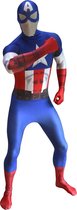 Morphsuits™ Captain America Zapper Morphsuits - SecondSkin - Verkleedkleding - 185/206 cm
