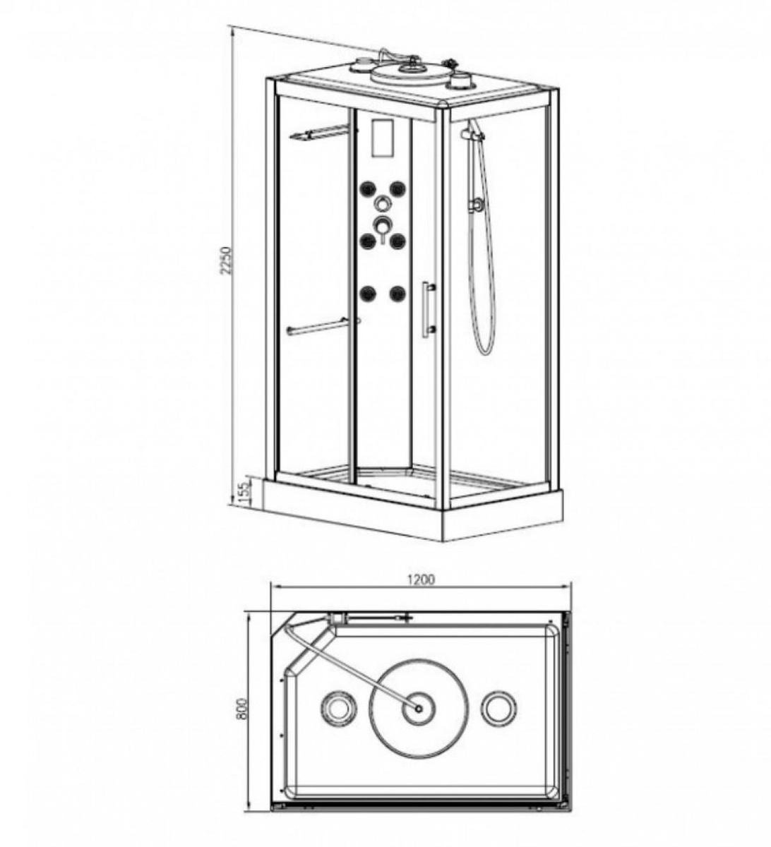 Sanifun complete douchecabine Millo 1200 x 900 bol