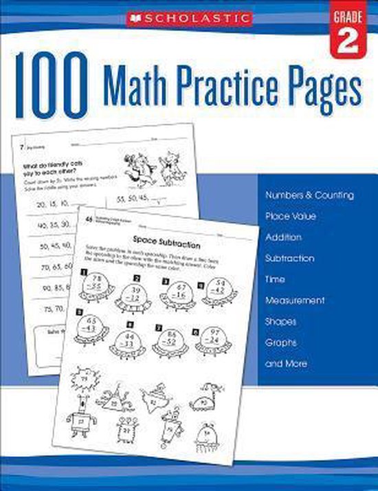 100 Math Practice Pages (Grade 2) - cover