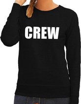 Crew tekst sweater / trui zwart voor dames 2XL