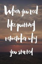 When You Feel Like Quitting Remember Why You Started