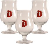 Duvel Bierglas - 33cl (Set van 3) - Origineel glas van de brouwerij - Glas op voet - Nieuw