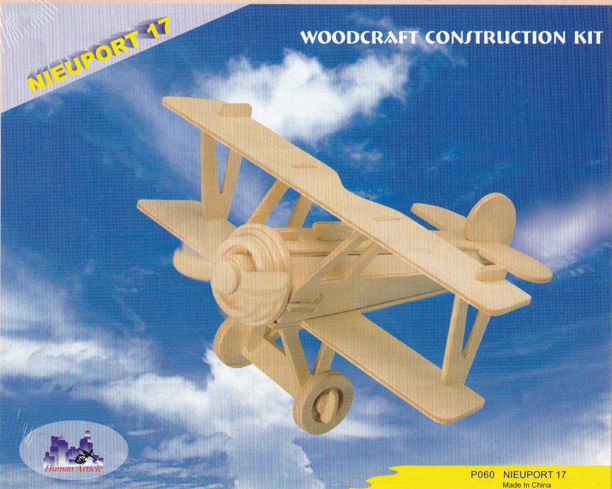 3D Puzzel Bouwpakket Nieuport Vliegtuig hout