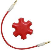 Audio splitter - koptelefoon splitter - aux splitter - Muziek delen - 3.5mm - rood