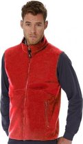 Fleece casual bodywarmer rood voor heren - Outdoorkleding wandelen/zeilen - Mouwloze vesten S (36/48)