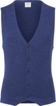 OLYMP Level 5 body fit gilet - wol met zijde - jeans blauw mouwloos vest -  Maat: L