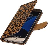 Luipaard booktype wallet cover hoesje voor Samsung Galaxy S Duos S7562