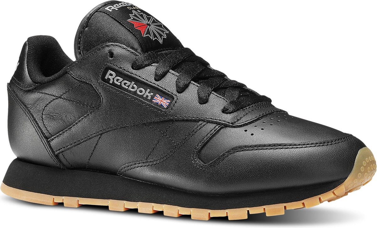 Reebok Classics Leather Sneakers Dames - Int-Black/Gum | bol.com