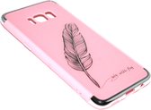 Roze veren hoesje Geschikt voor Samsung Galaxy S8