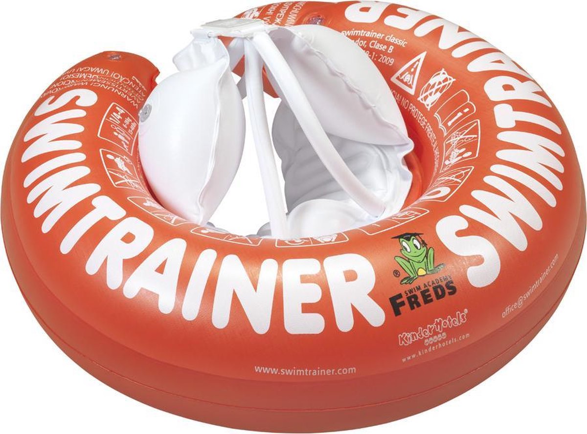 Bol.com SWIMTRAINER "Classic" ® rood (3 maanden tot 4 jaar, 6kg-18kg) DE VEILIGE BABY ZWEMBAND: ZWEMTRAINER | (Keurmerken: CE-Tü... aanbieding