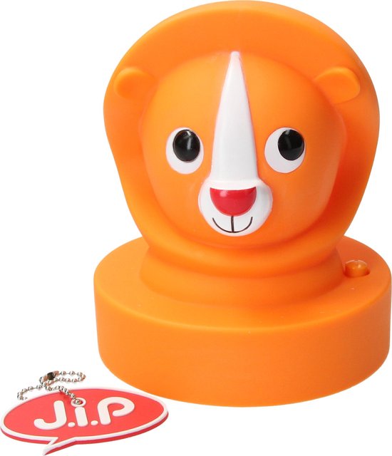 Jip Animal Lamp Lion - Veilleuse pour enfants 15cm - Eclairage de nuit Garçons et Filles - Orange