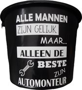 Cadeau Emmer - Automonteur man - 12 liter - zwart - cadeau - geschenk - gift - kado - surprise