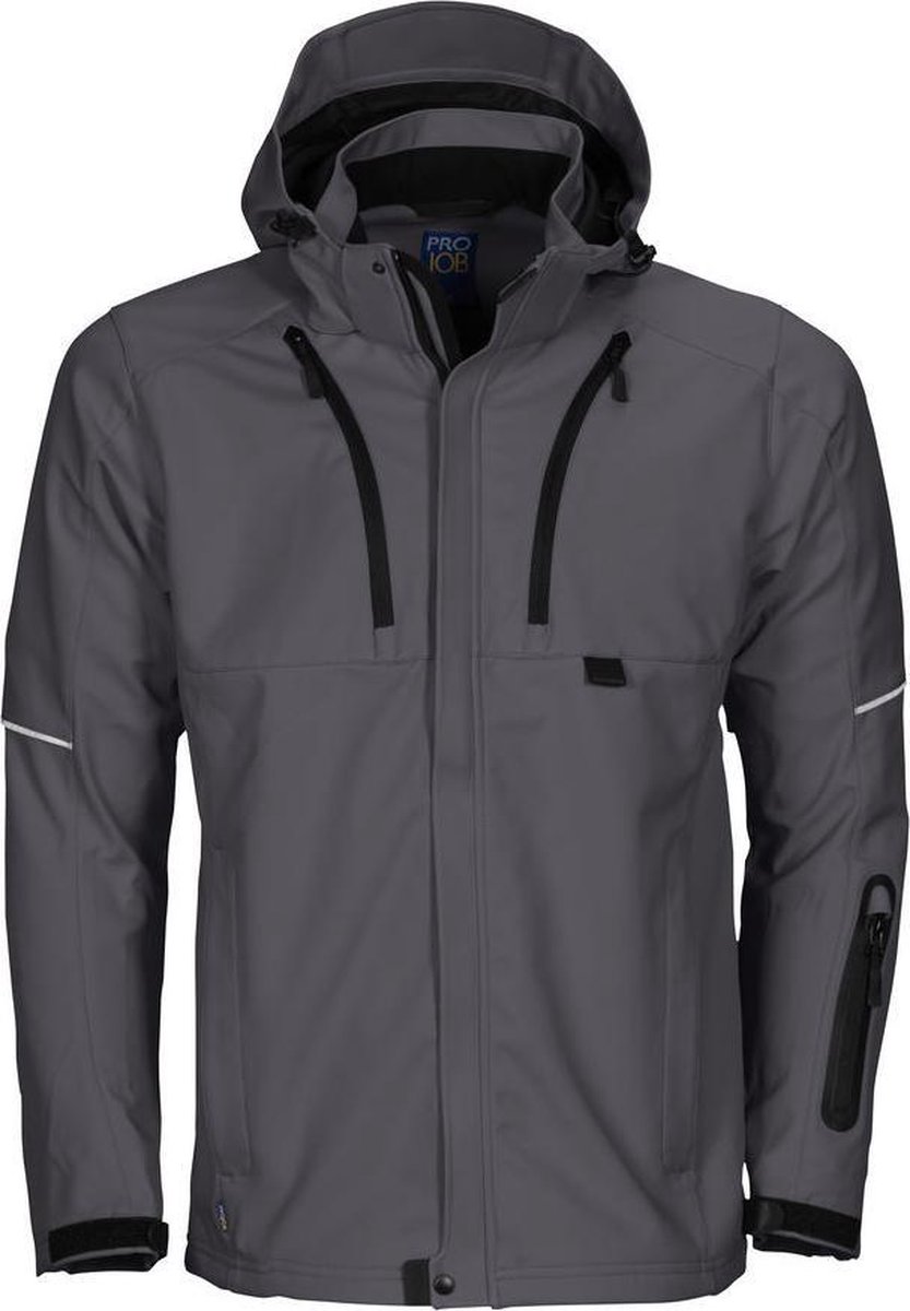 Projob 3406 Softshell jas - 3 lagen - Grijs - L - Powered by Craft