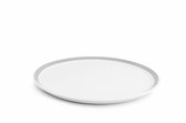 Salt&Pepper Stripes plat bord - 26 cm - grijs - 6 stuks