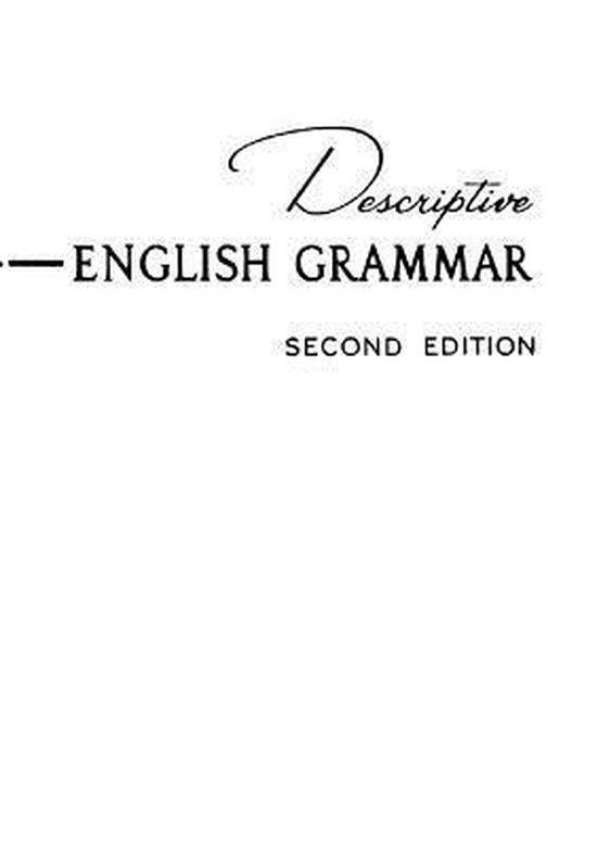 Descriptive English Grammar - cover
