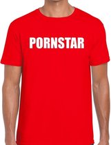 Pornstar tekst t-shirt rood heren 2XL