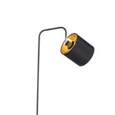 QAZQA lofty - Moderne Vloerlamp | Staande Lamp met kap - 1 lichts - H 1405 mm - Zwart -  Woonkamer | Slaapkamer
