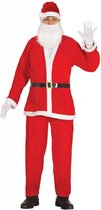 Guirma - Kerst & Oud & Nieuw Kostuum - Fluwelen Kerstman Kostuum - Rood - Maat 52-54 - Kerst - Verkleedkleding