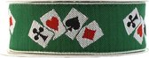 POKERBAND 30mm. ROL VAN 9 METER - 543, Rood, Groen, Wit