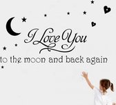 Love you to the moon and back again muursticker