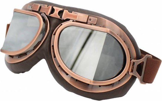 Vintage pilotenbril zilver reflectie glas
