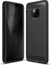 Huawei Mate 20 Pro - hoes, cover, case - TPU - Carbon fiber textuur - Zwart