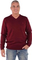 BJØRNSON Lasse Pullover Acryl Heren 4 Seizoenen - V-Hals Trui - Herentrui - Maat 2XL - Bordeaux Rood