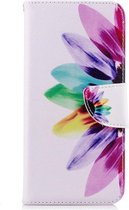 Shop4 - Motorola Moto G6 Hoesje - Wallet Case Gekleurde Bloem