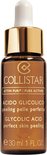 Bruine glazen fles met gouden dop, Collistar Attivi Puri Glycolic Acid, 30 ml.