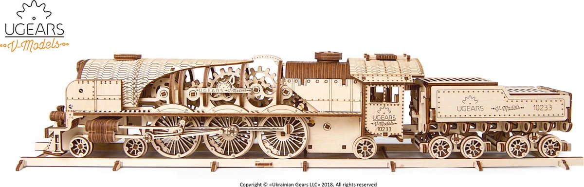 UGEARS Houten 3D Model - V-Express Stoomtrein — afbeelding 14