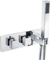 Eastbrook Douchekraan Thermostatisch incl. handdouche vierkant - Chrome messing