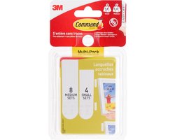 3M Command-beeldmontage strips S en M, voordeelverpakking Wit Inhoud: 12 paar