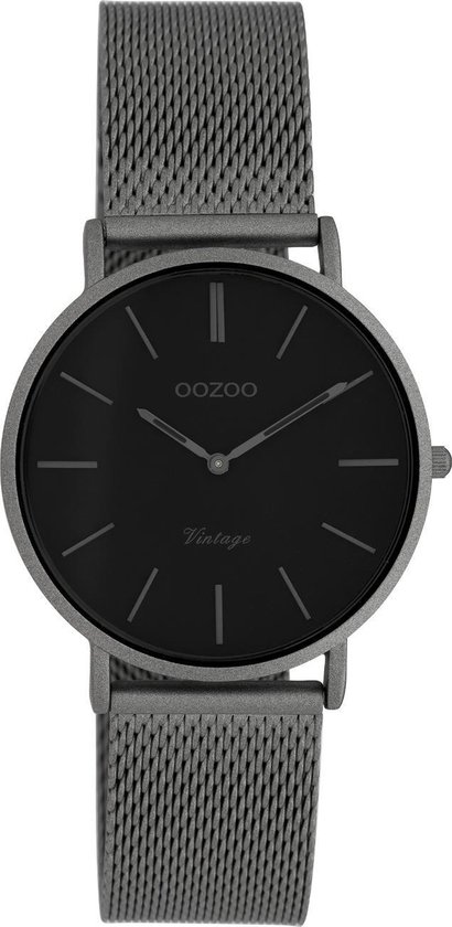 OOZOO Vintage Titanium/Zwart horloge (32 mm) – Grijs