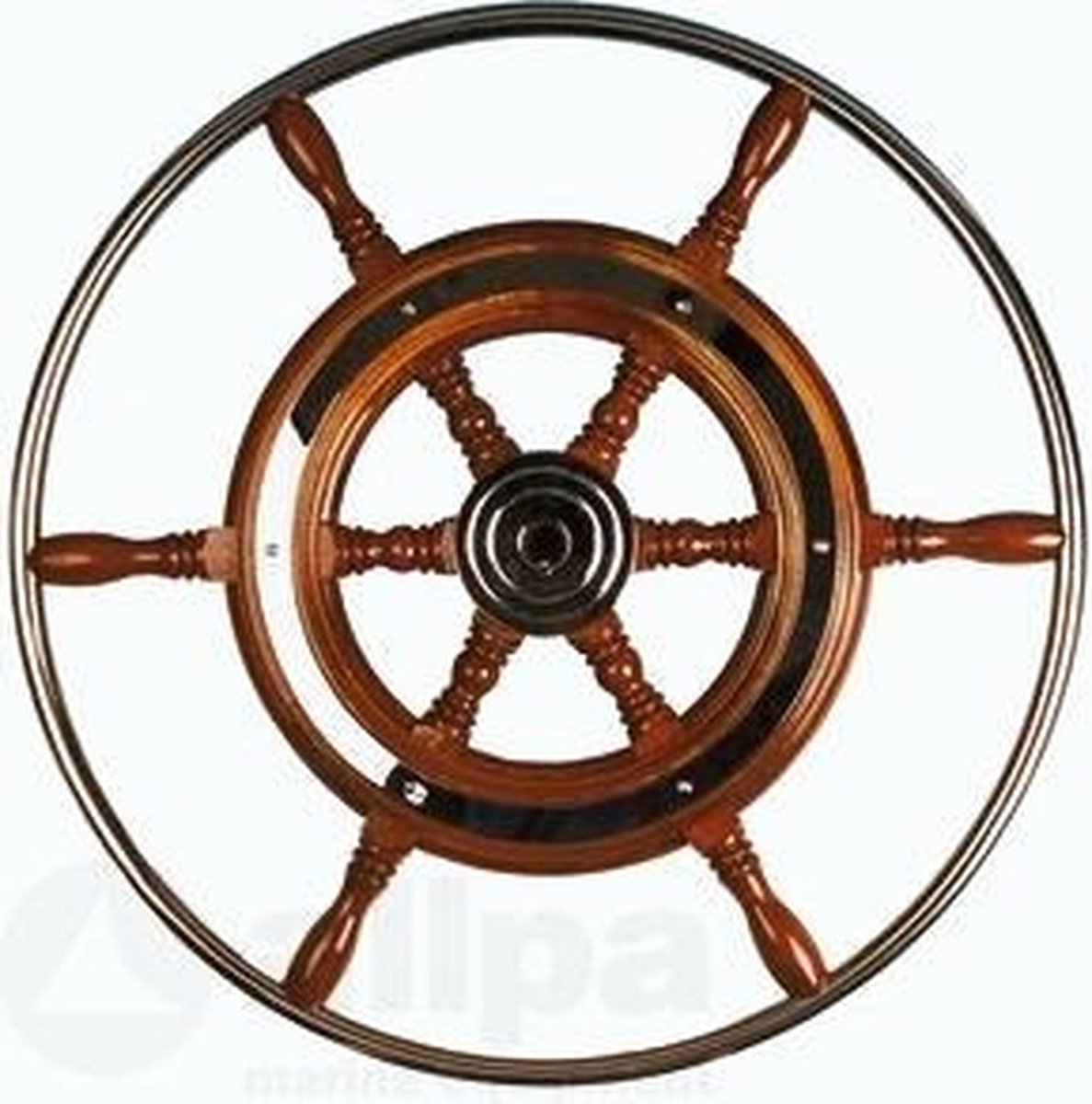 Allpa mahonie Stuurwiel Type 3 met RVS Hoepel  Ø 70 cm