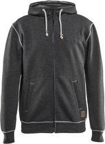 Blaklader Hooded sweatshirt met rits 3398-1157 - Zwart Mêlee - 4XL