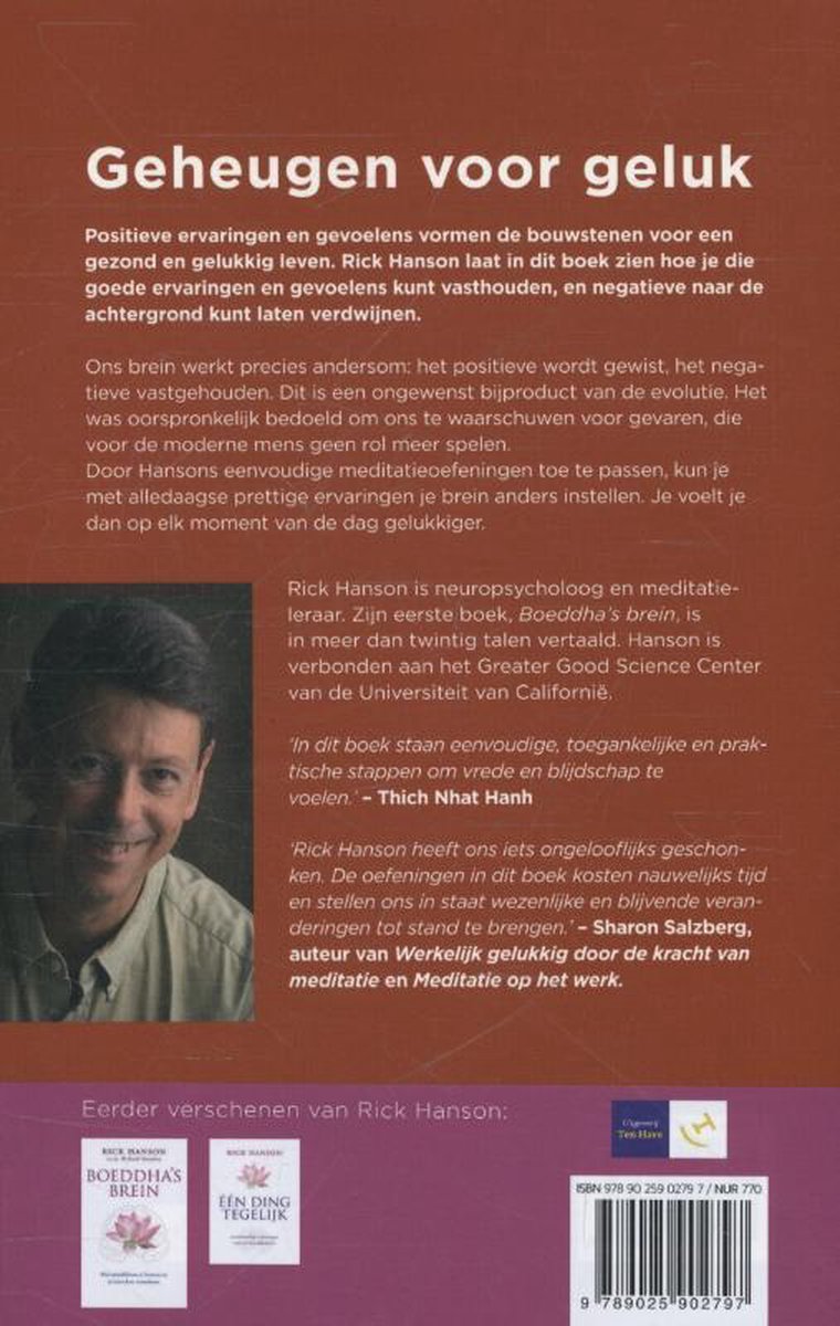 Geheugen voor geluk - back cover