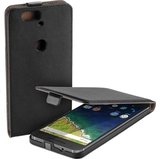 Zwart eco leather flipcase Huawei Nexus 6P hoesje