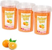Suikerspinsuiker sinaasappel, 3 x pot á 400 gram suikerspin suiker